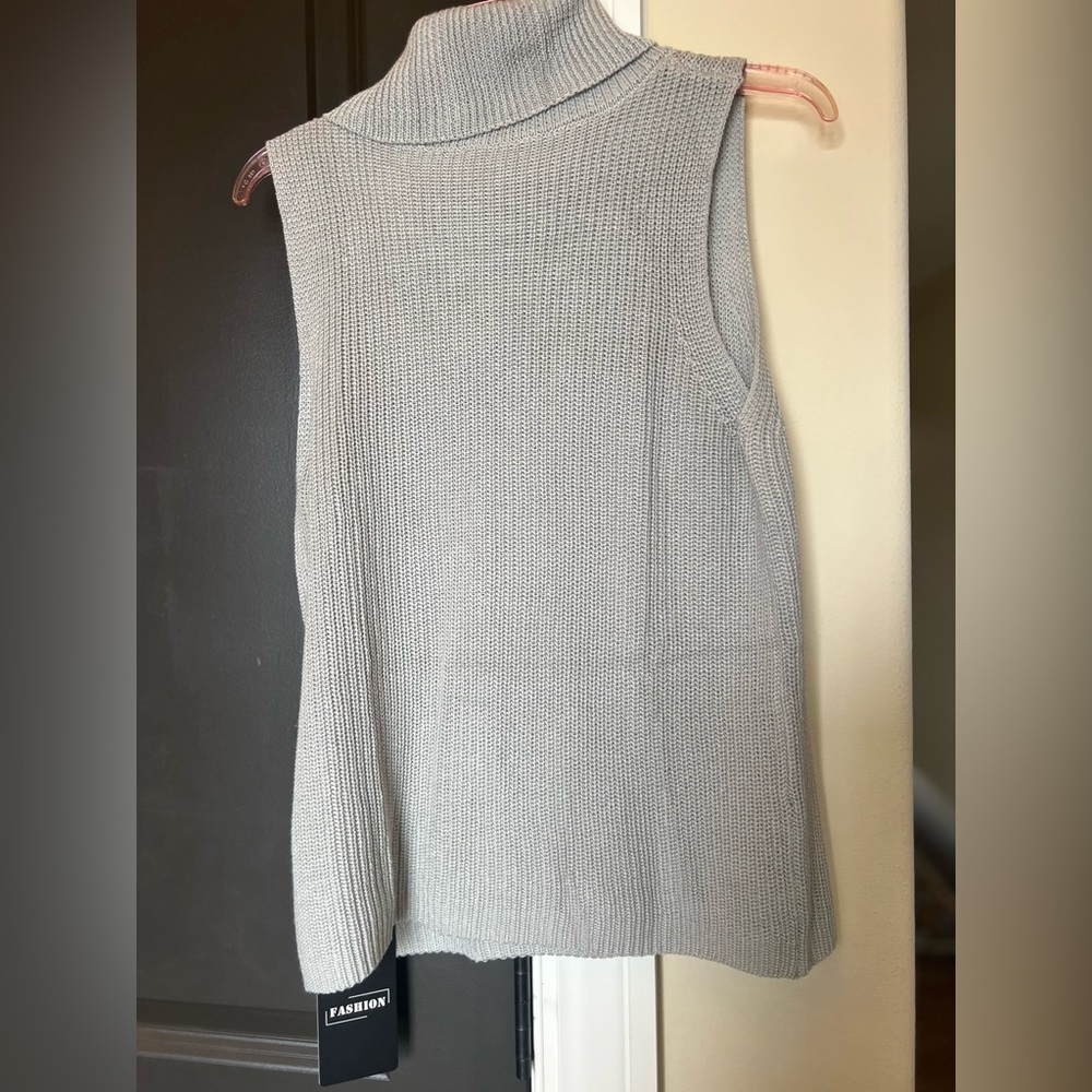 โ๏ธโ๏ธ ๐ก๐ช๐ง Womenโs Sleeveless Sweater Vest Turtleneck Ribbed Knit Tank Top Shell - Picture 4 of 5